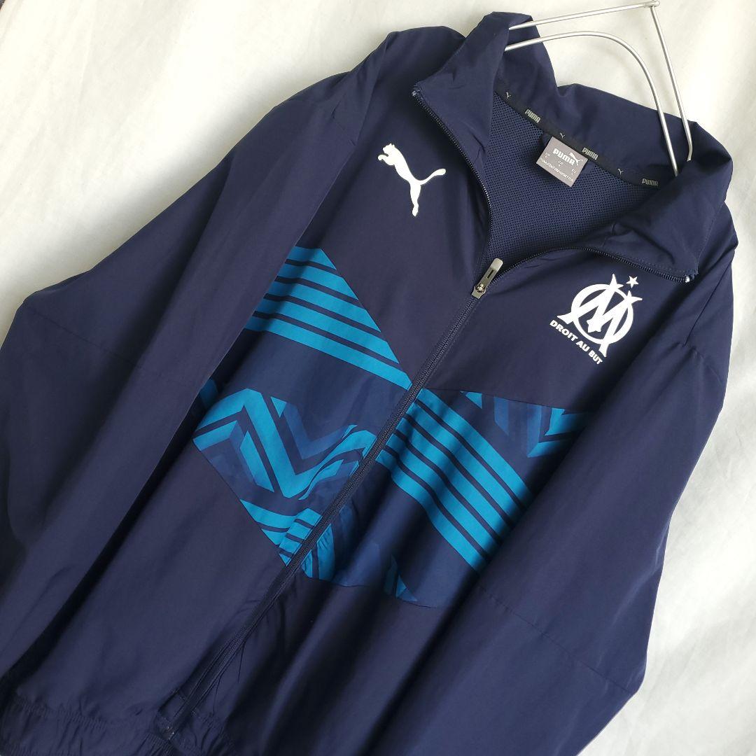 PUMA オリンピック・マルセイユ ナイロンジャケット サッカー ネイビー