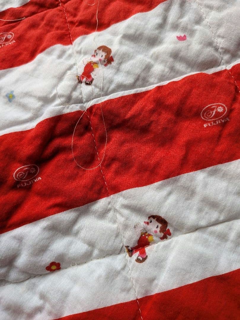 【非売品　レア】ペコちゃん クッションブランケットストライプ）コレクターアイテム