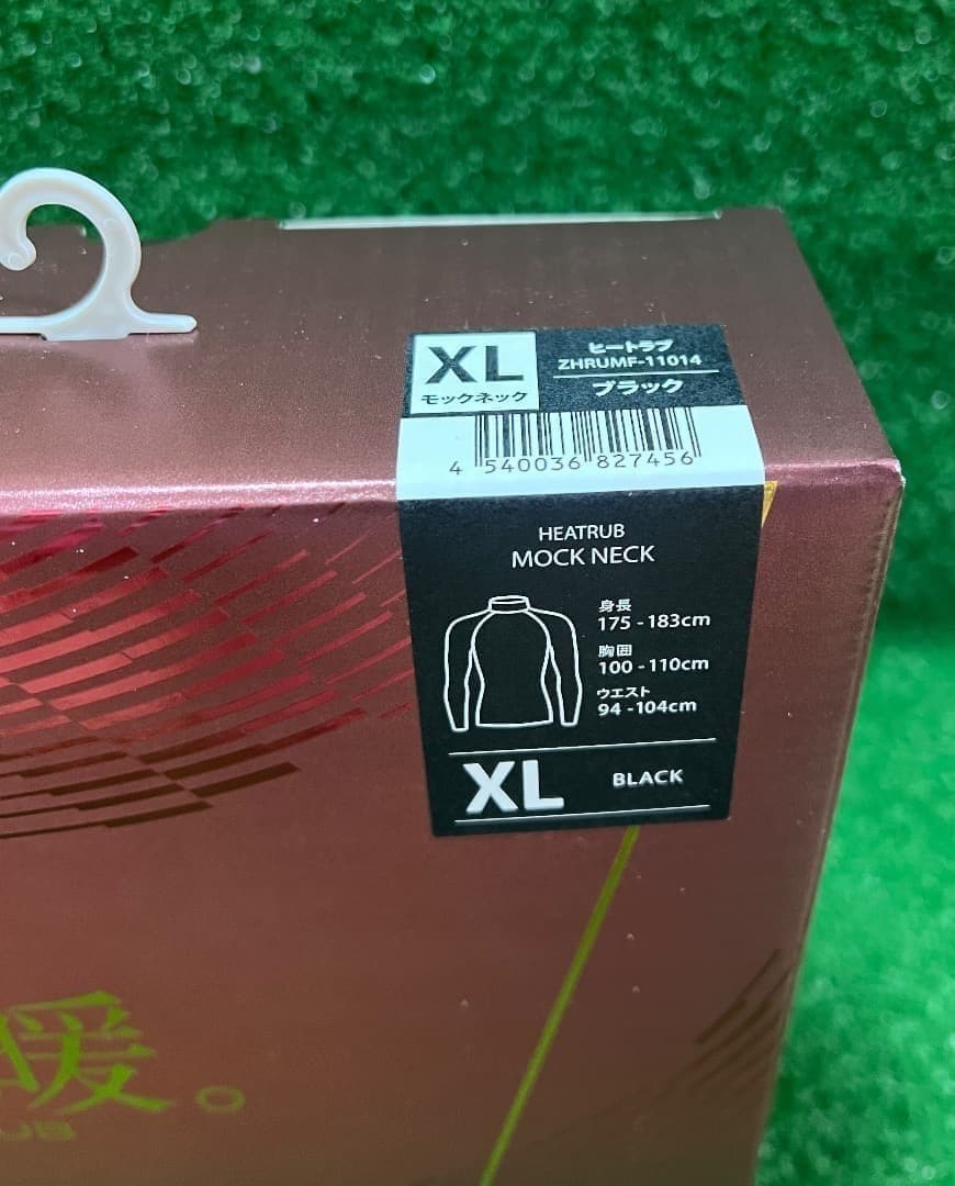 25モデル　ZEROFIT 速暖。HEATRUB モックネック XL ブラック
