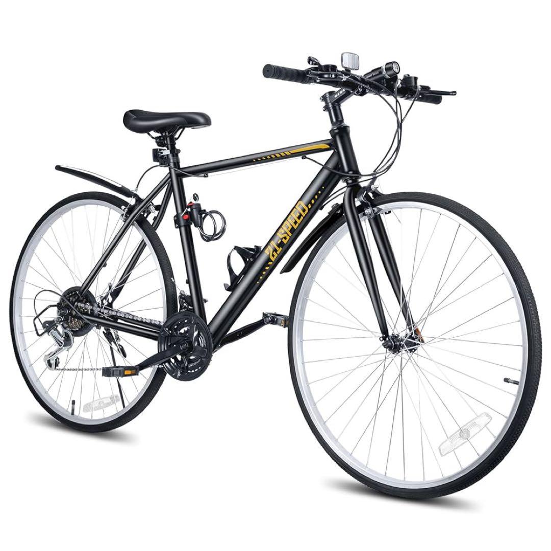 【ぶらんこっこ】クロスバイク自転車21段変速 700C 27インチ相当 黒