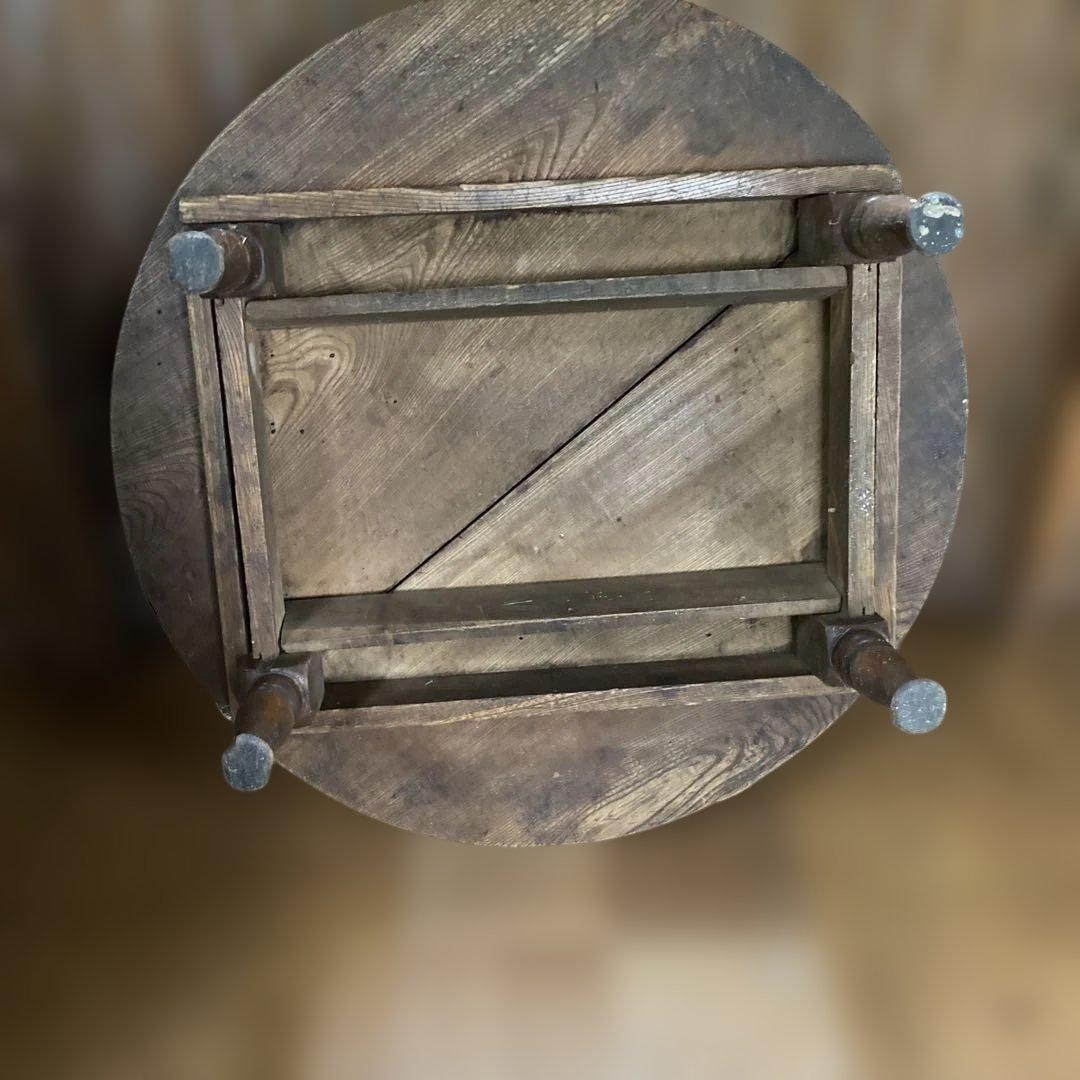 木製円形座卓 脚付き