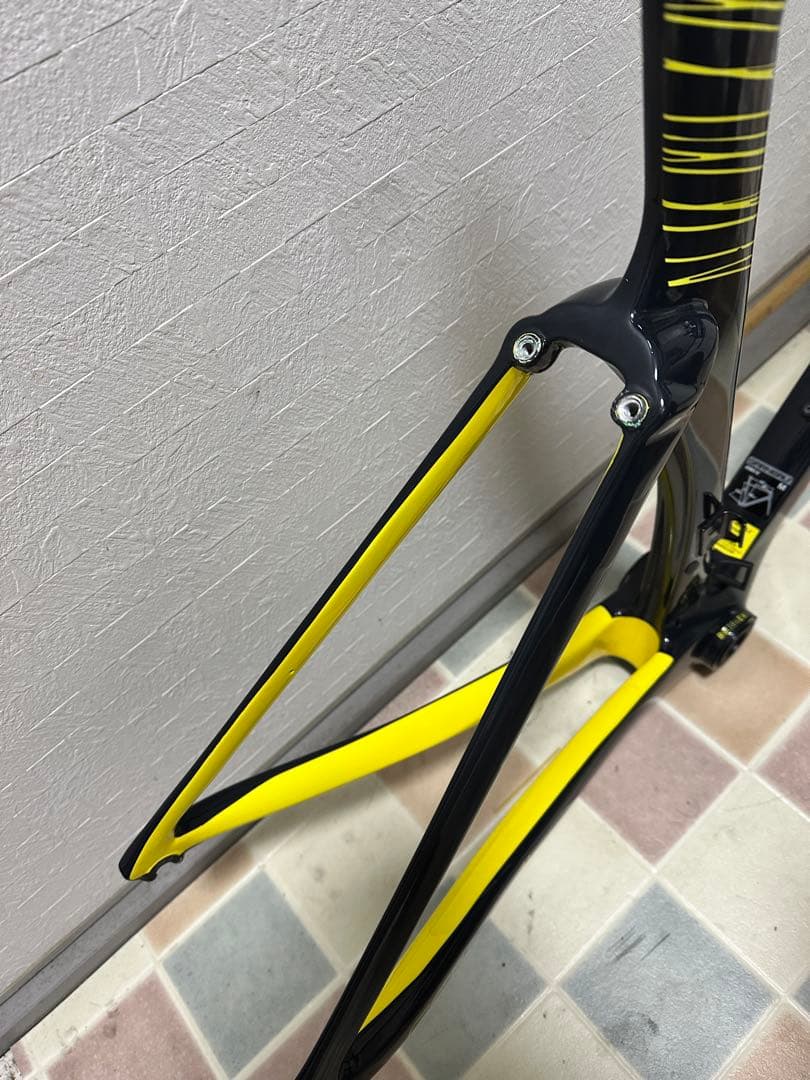 【マル 】GARNEAU GENNIX A1 ロードバイクフレーム 黒/黄