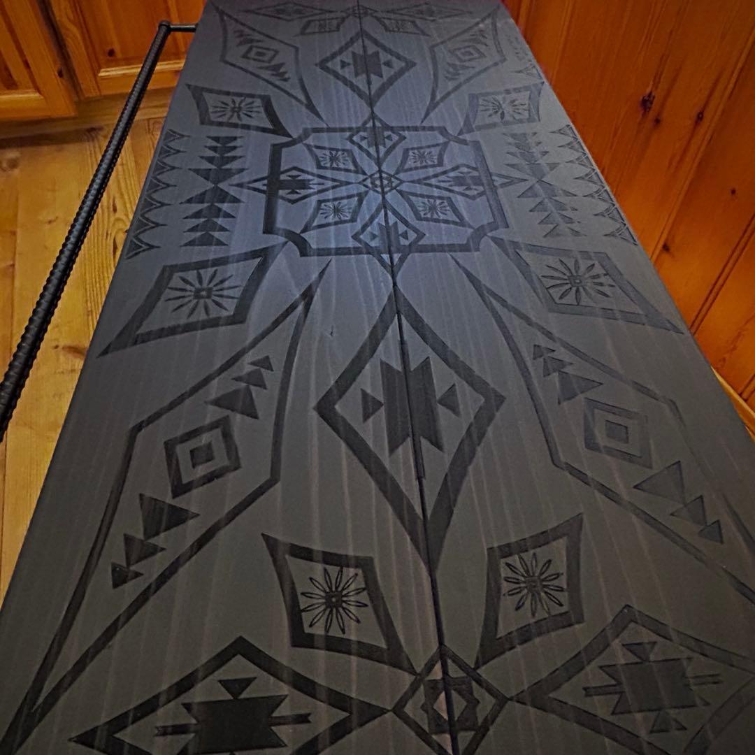 No.547 アイアンローテーブル オルテガテーブル　ネイティブ柄