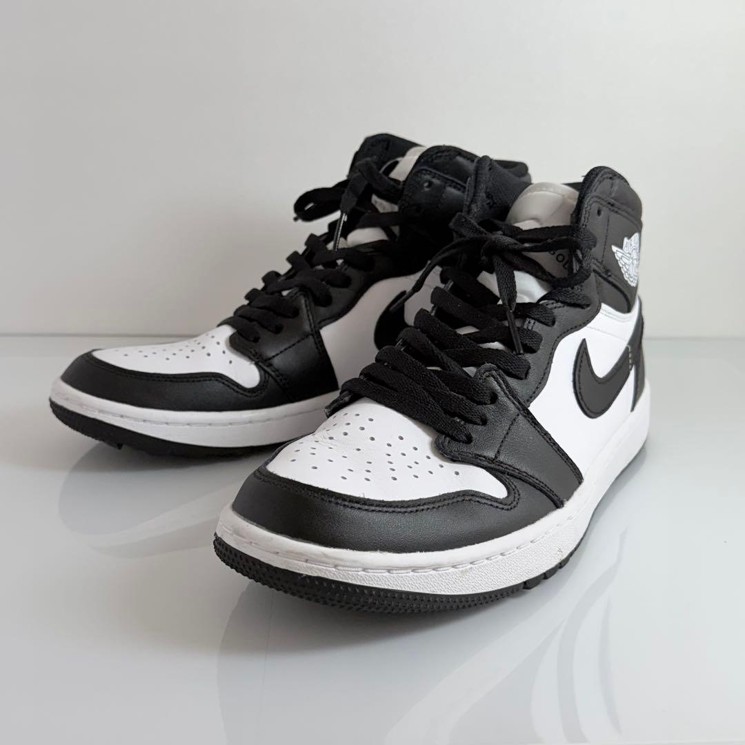 【正規品】NIKE エアジョーダン1 ハイ ゴルフ スニーカー 27cm 白 黒