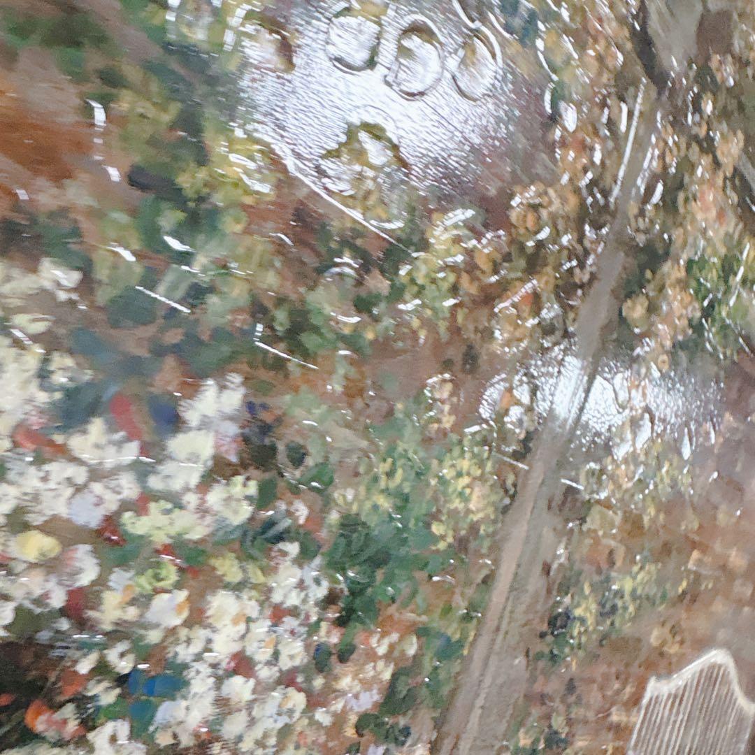 【美品】ロンゴ『パティオガーデン②』風景画 額装 大型 縦76×横91