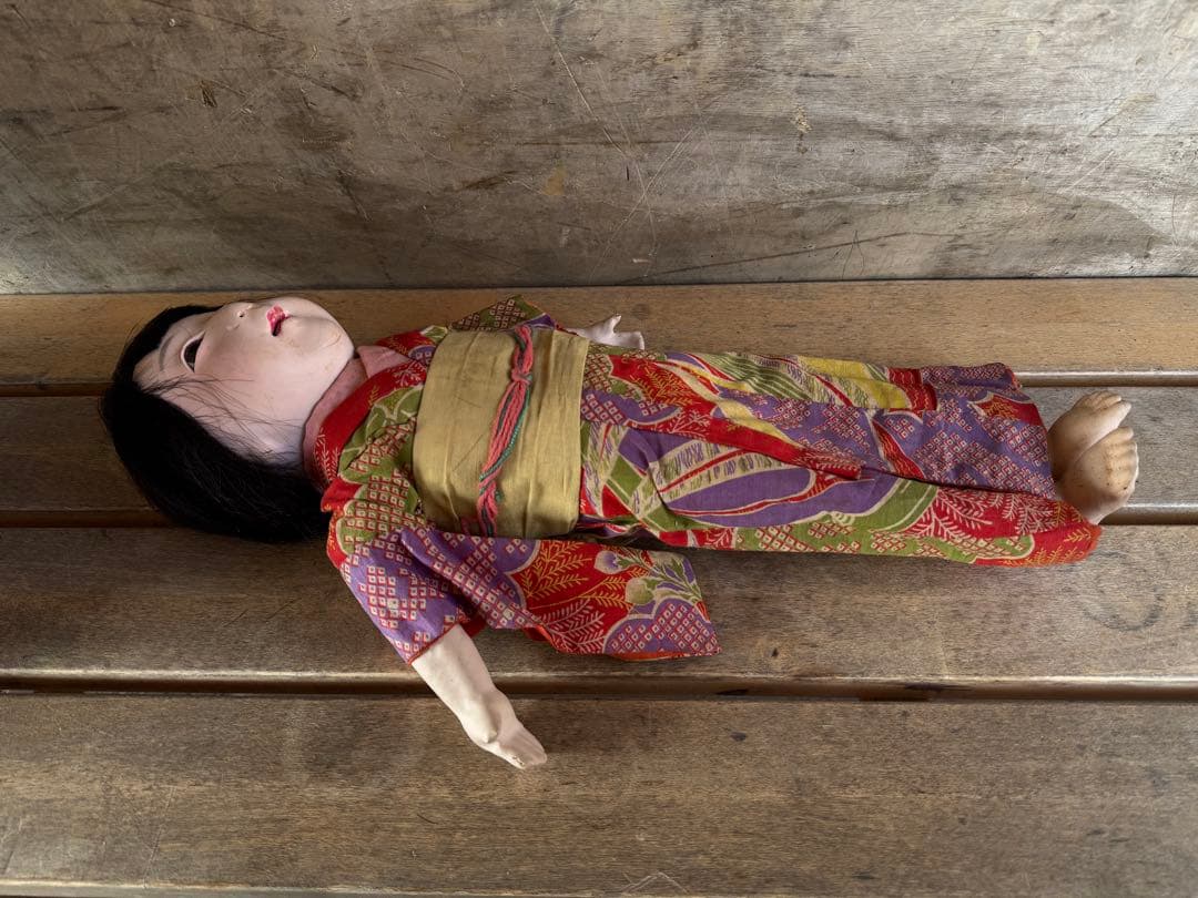 【O-2054】日本人形 市松人形 女の子 昭和レトロ 呪物