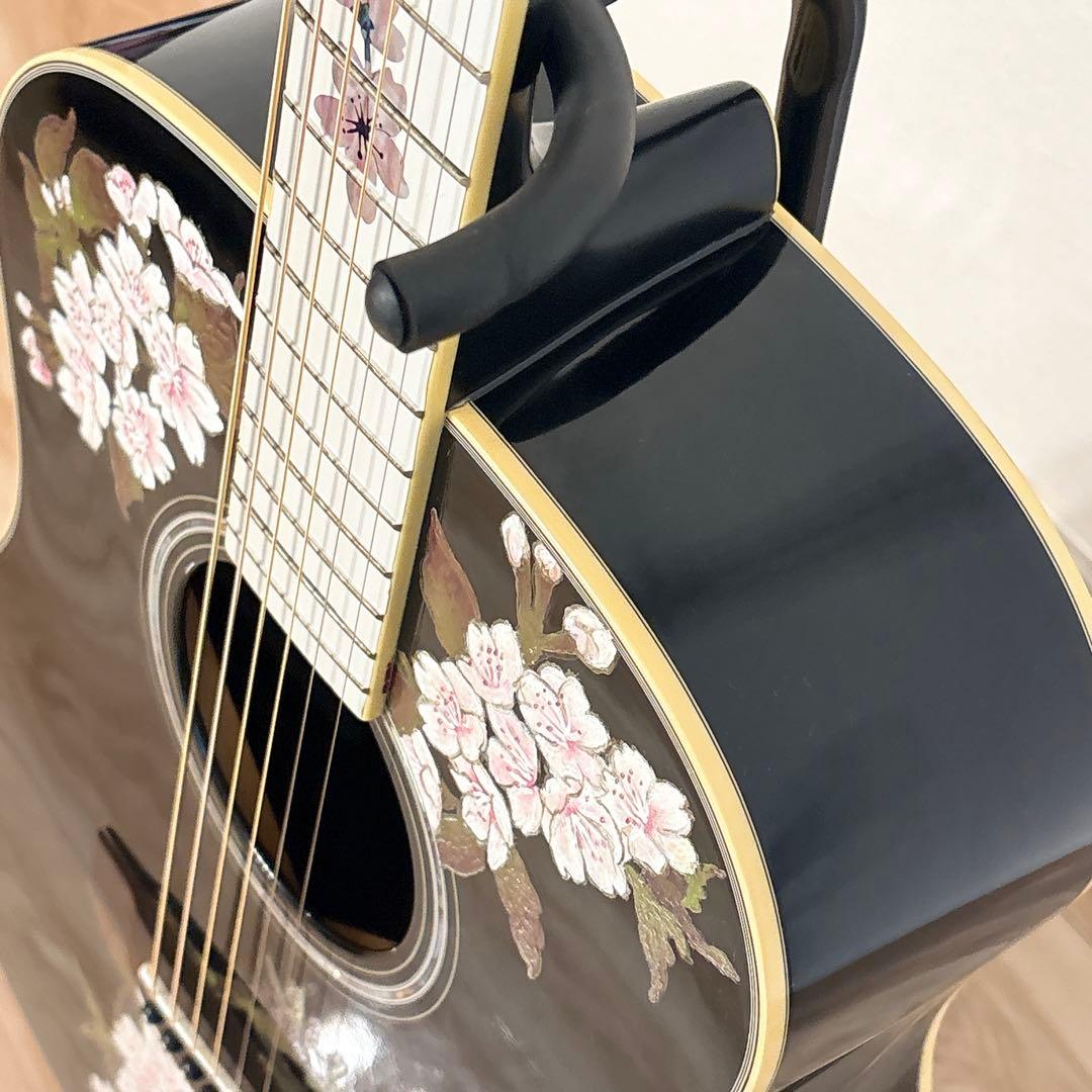 ✨唯一無二✨ ヤマハ LL6 A.R.E エレアコ ブラック 桜柄ペイント 美品