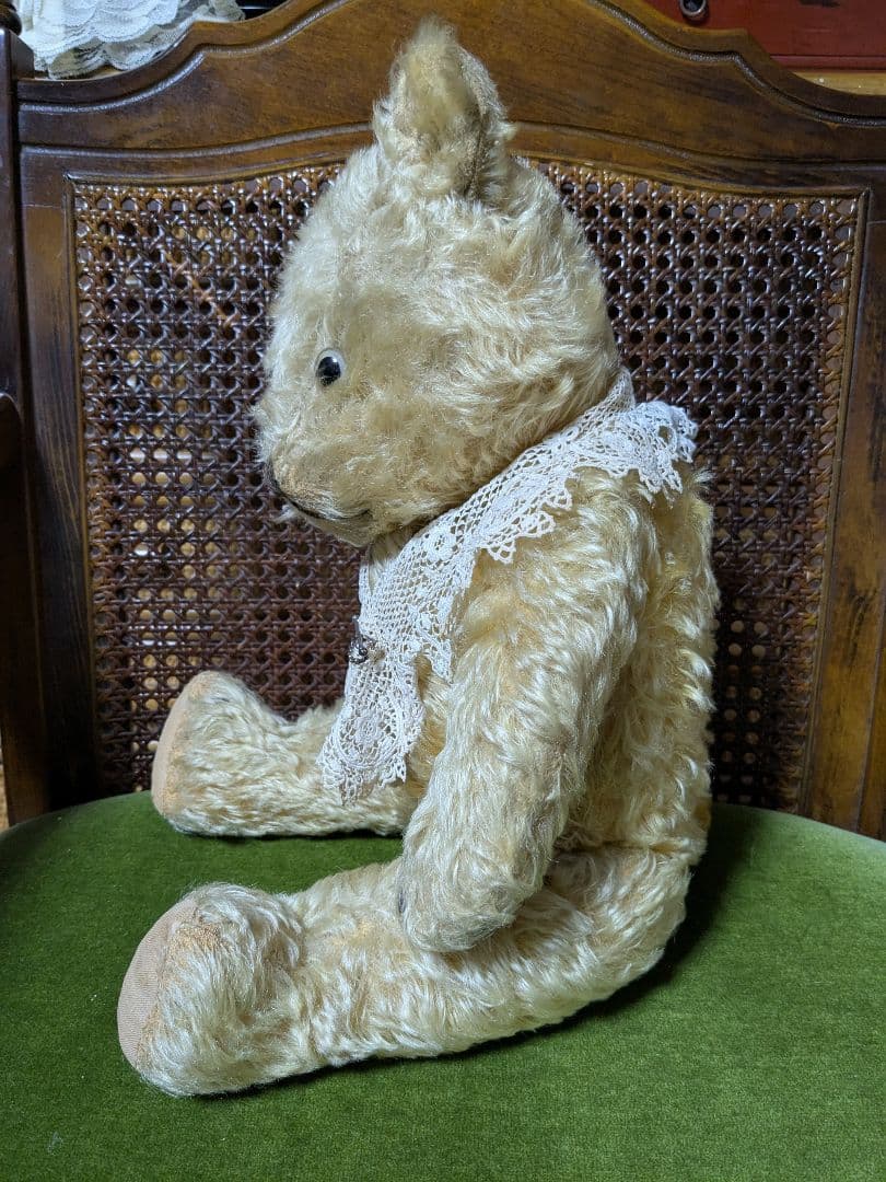 ヴィンテージ テディベア レース襟付き