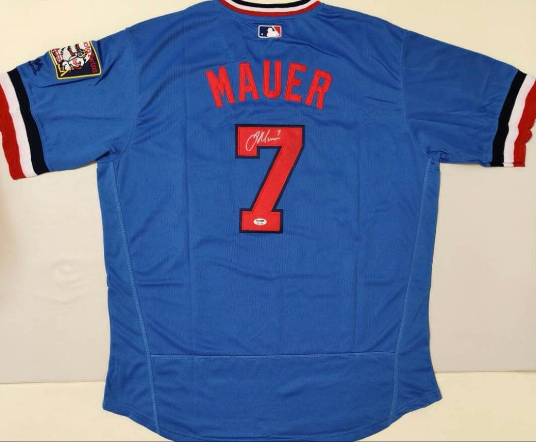 【2月SALE】MLB ジョー・マウアー　直筆サイン入りユニホーム　ツインズ