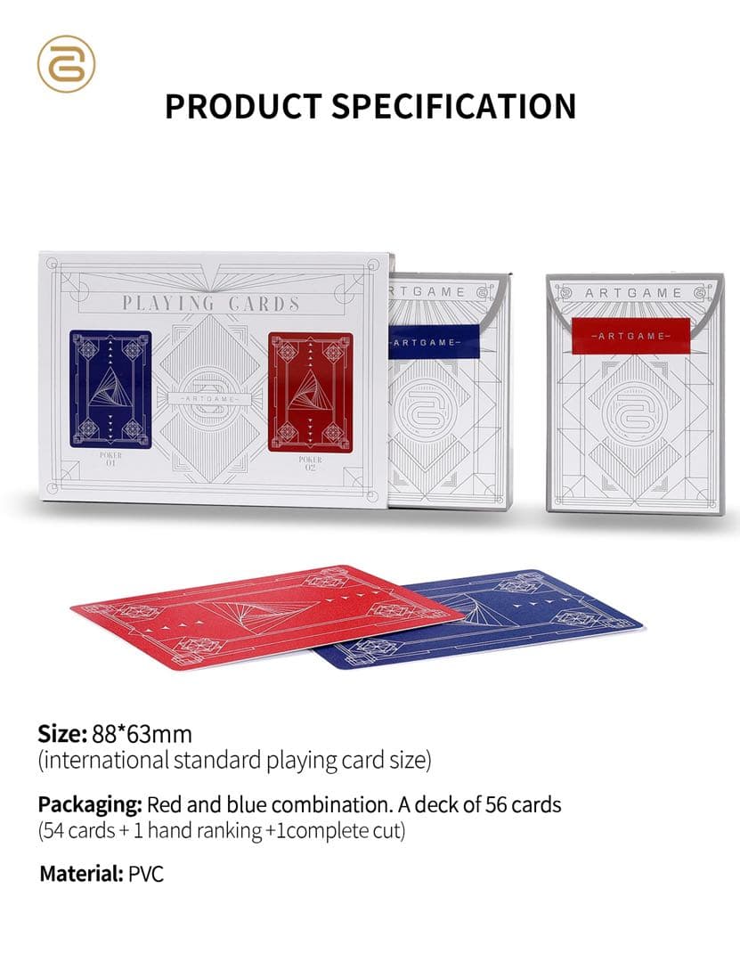 未開封✨ARTGAME 100%プラスチックトランプ 2デッキポーカーカード
