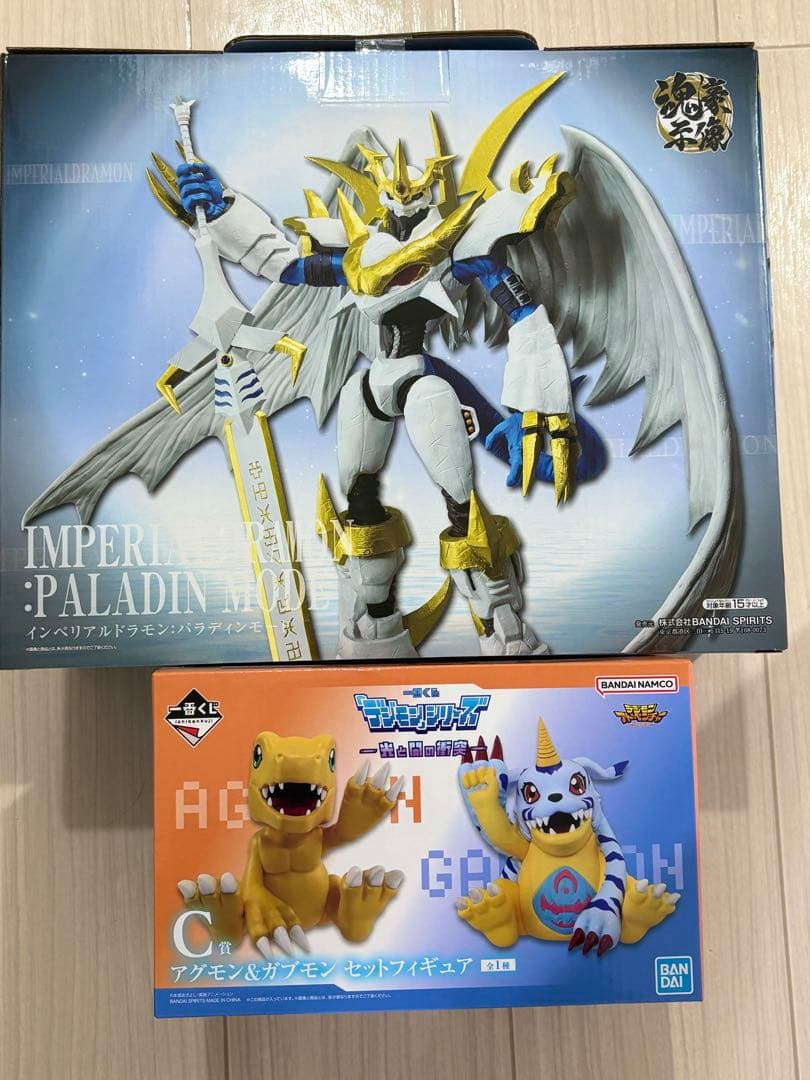 デジモン１番くじB賞C賞インペリアルドラモン、アグモンガブモンフィギュア&G賞