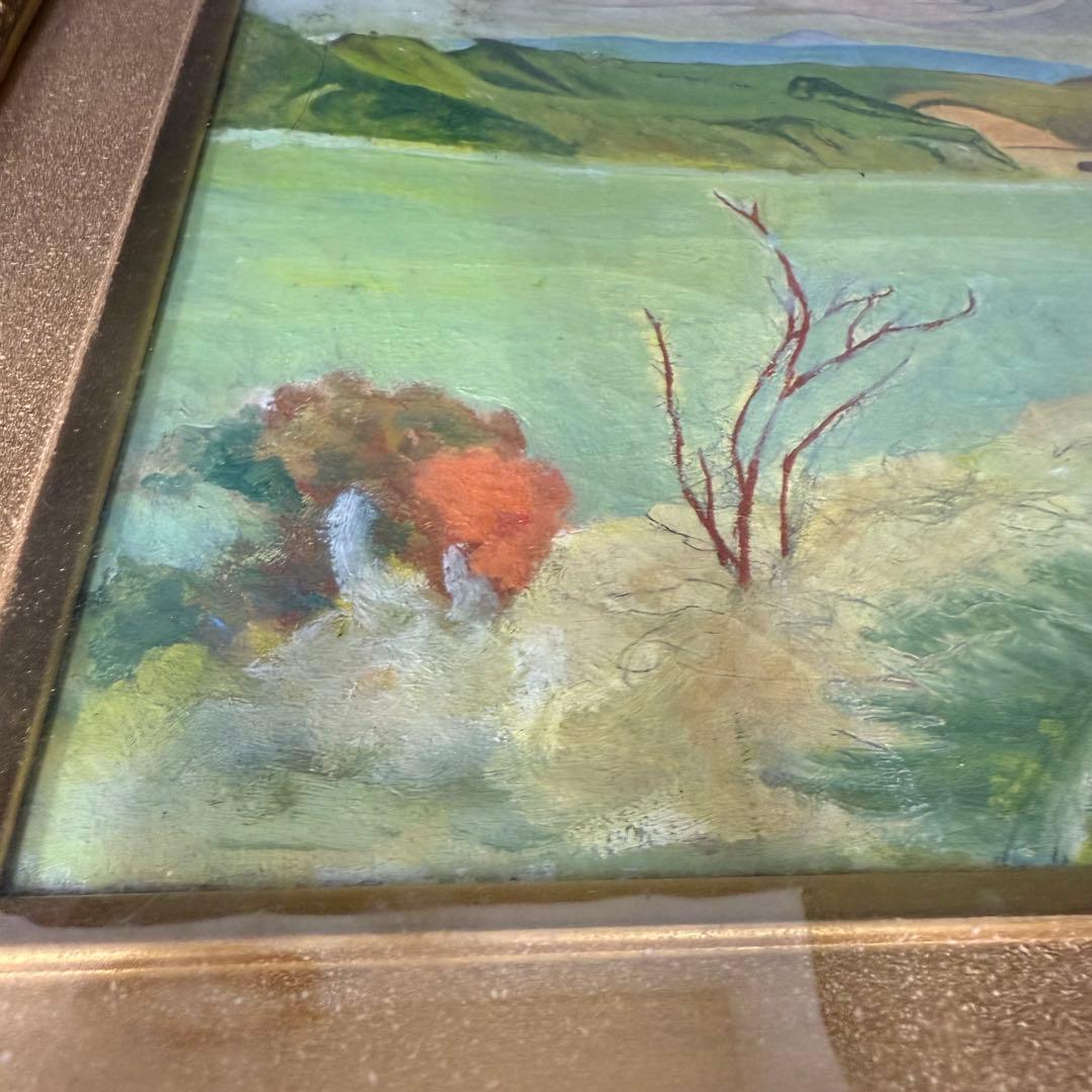 絵画 安井曽太郎 春の湖 油彩 油絵 風景画