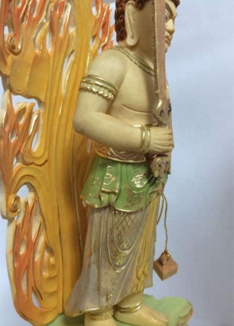 不動明王　木彫　高31cm 新品 柘植　仏像