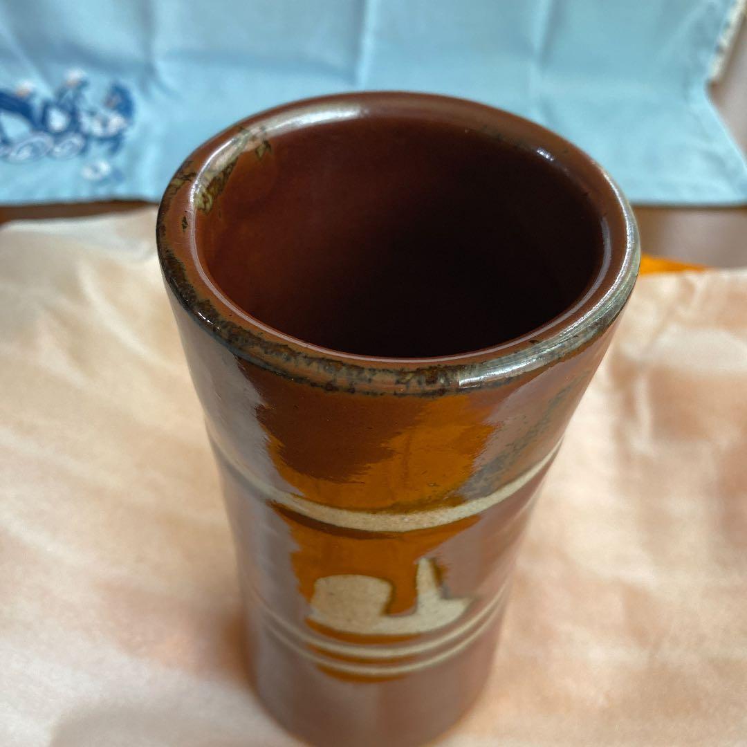 値下げせりざわけいすけおまけ 益子焼の人間国宝濱田庄司の次男、濱田晋作の花生です