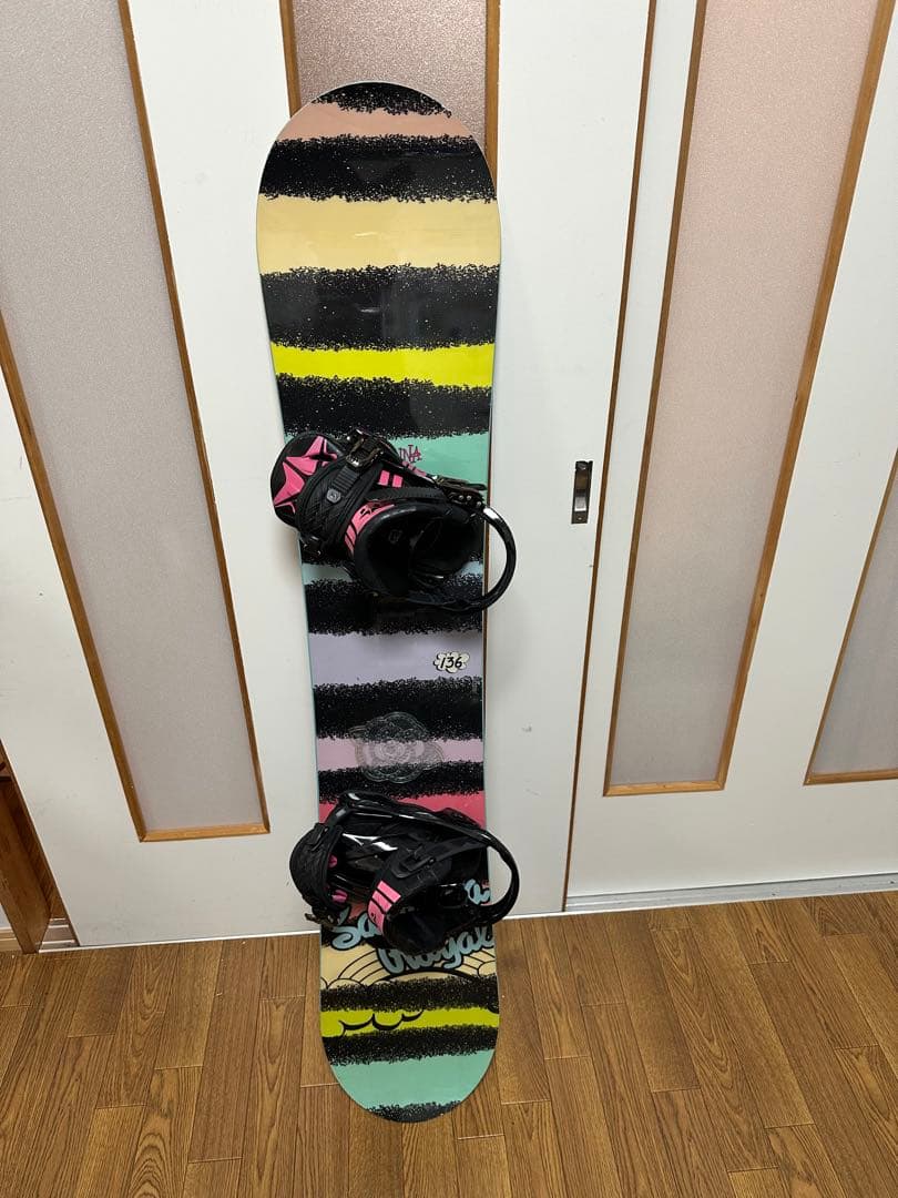 3セットSABRINAスノー ボード135cmビンディング付ブツ24cm