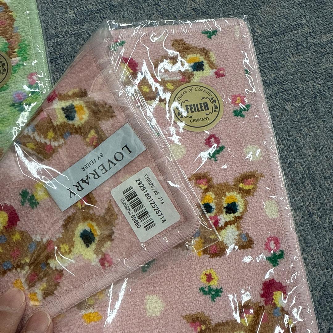 フェイラー　動物柄4枚　バンビ