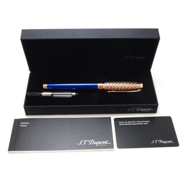 デュポンS.T.Dupont 420030L ドラゴン ギヨシェ ブルー 万年筆