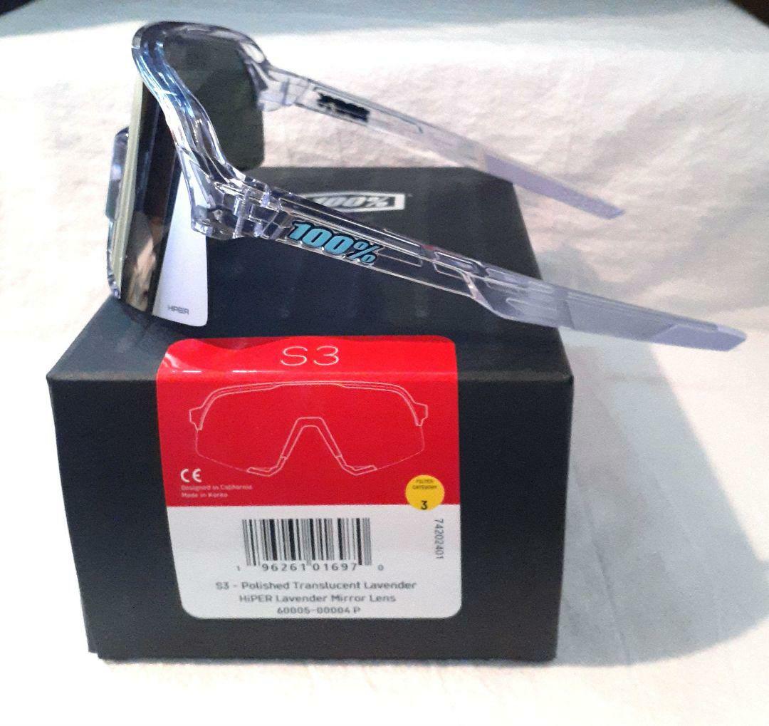 最新版 100% S3 クリア ラベンダー ワンハンドレッド サングラス
