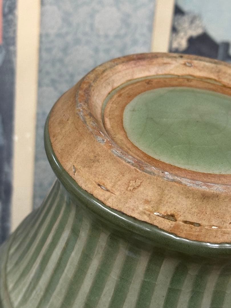 龍泉窑大瓶 置物 中国古美術