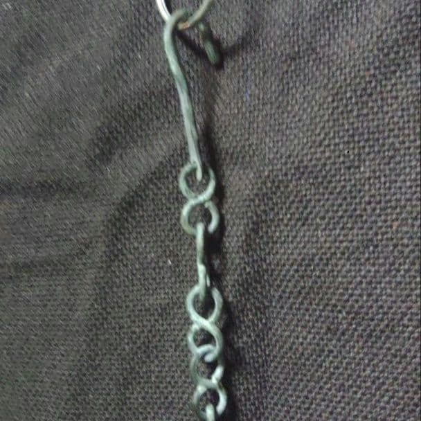 銅製　鳳凰　吊り花生　青銅製　吊り花器　舟形　時代物　カ10