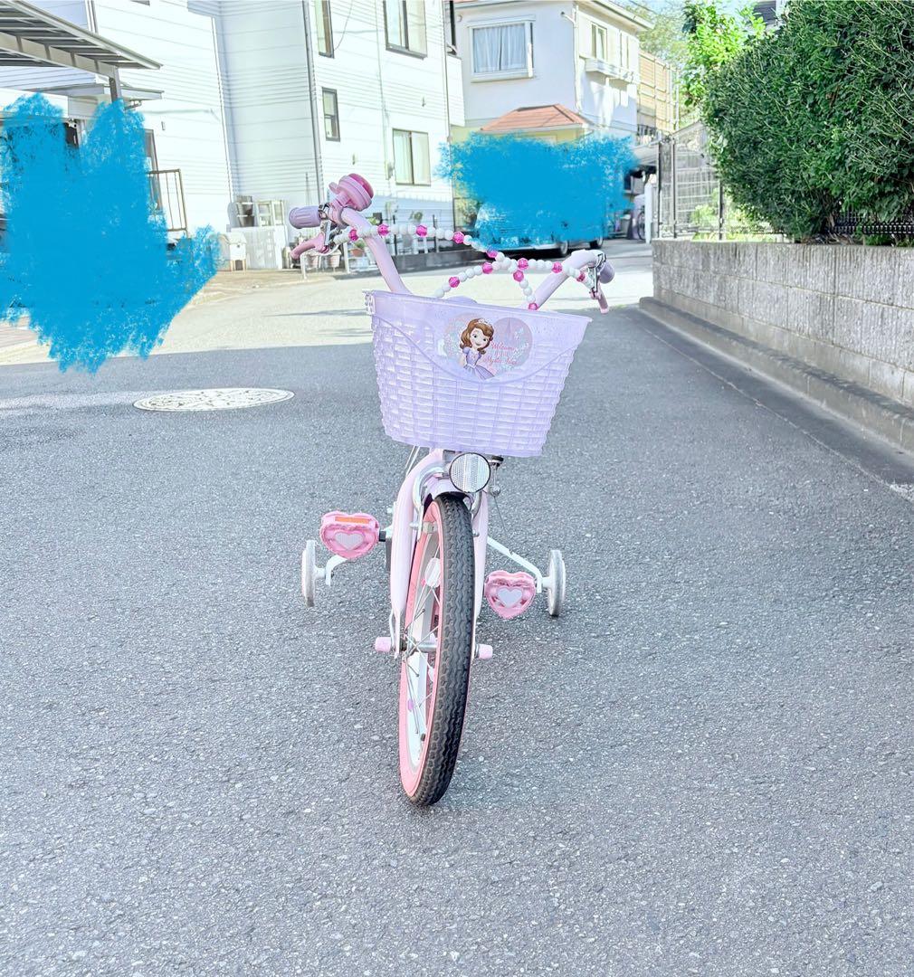 みぃ【室内保管】ソフィア　幼児用　自転車 補助輪付き　18センチ　中古品