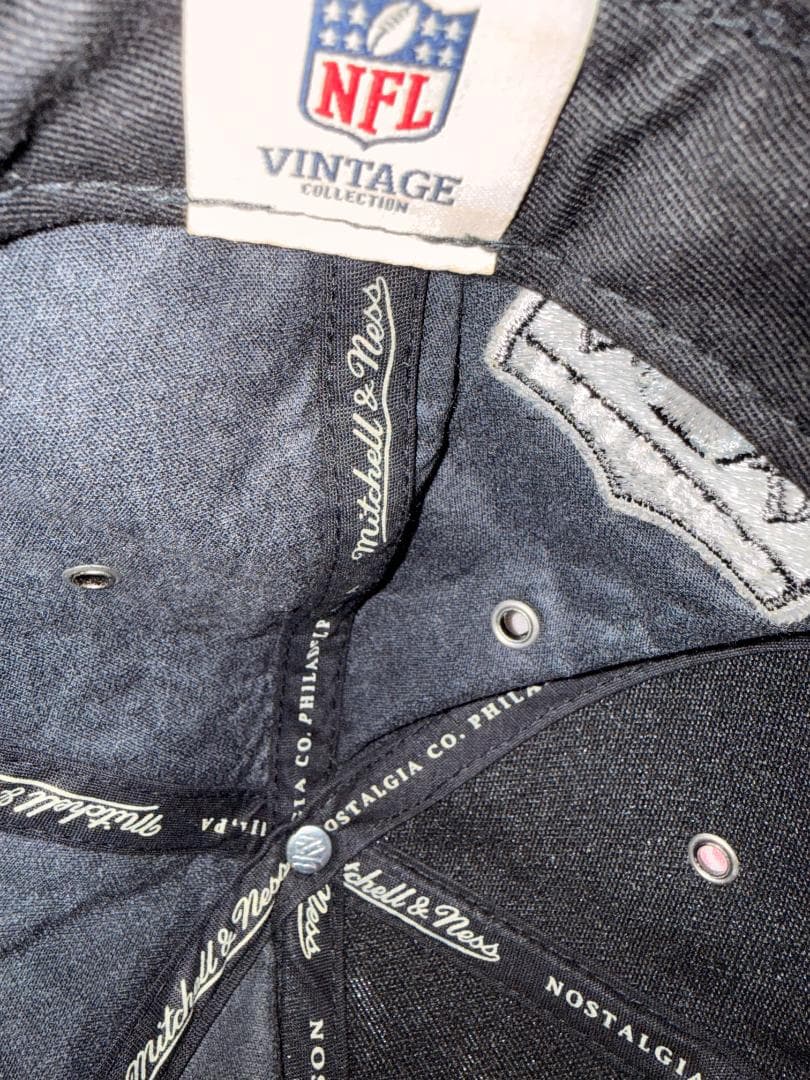 【高級ラムスキン】ミッチェルアンドネス レイダース レザーキャップ NFL 本革