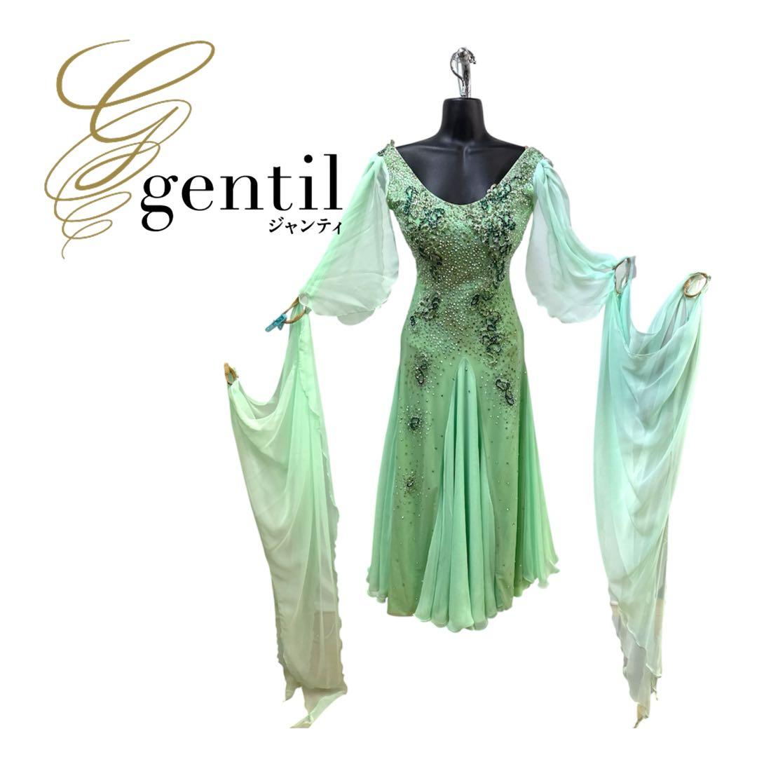 6346★ジャンティ★S ライトグリーン スタンダードドレス 社交ダンス