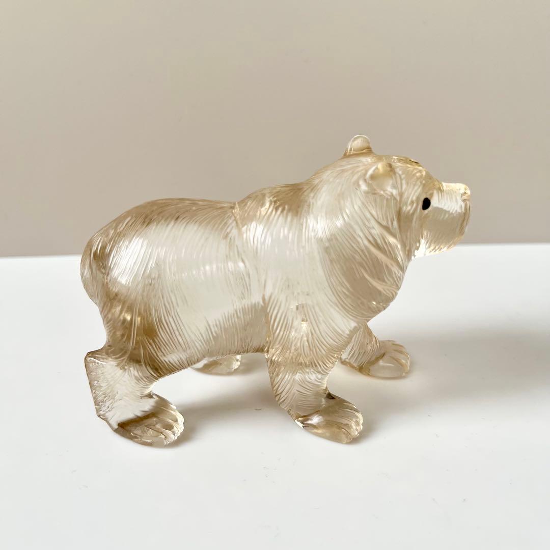 本水晶　熊　石　石製　石彫　石彫り　置物