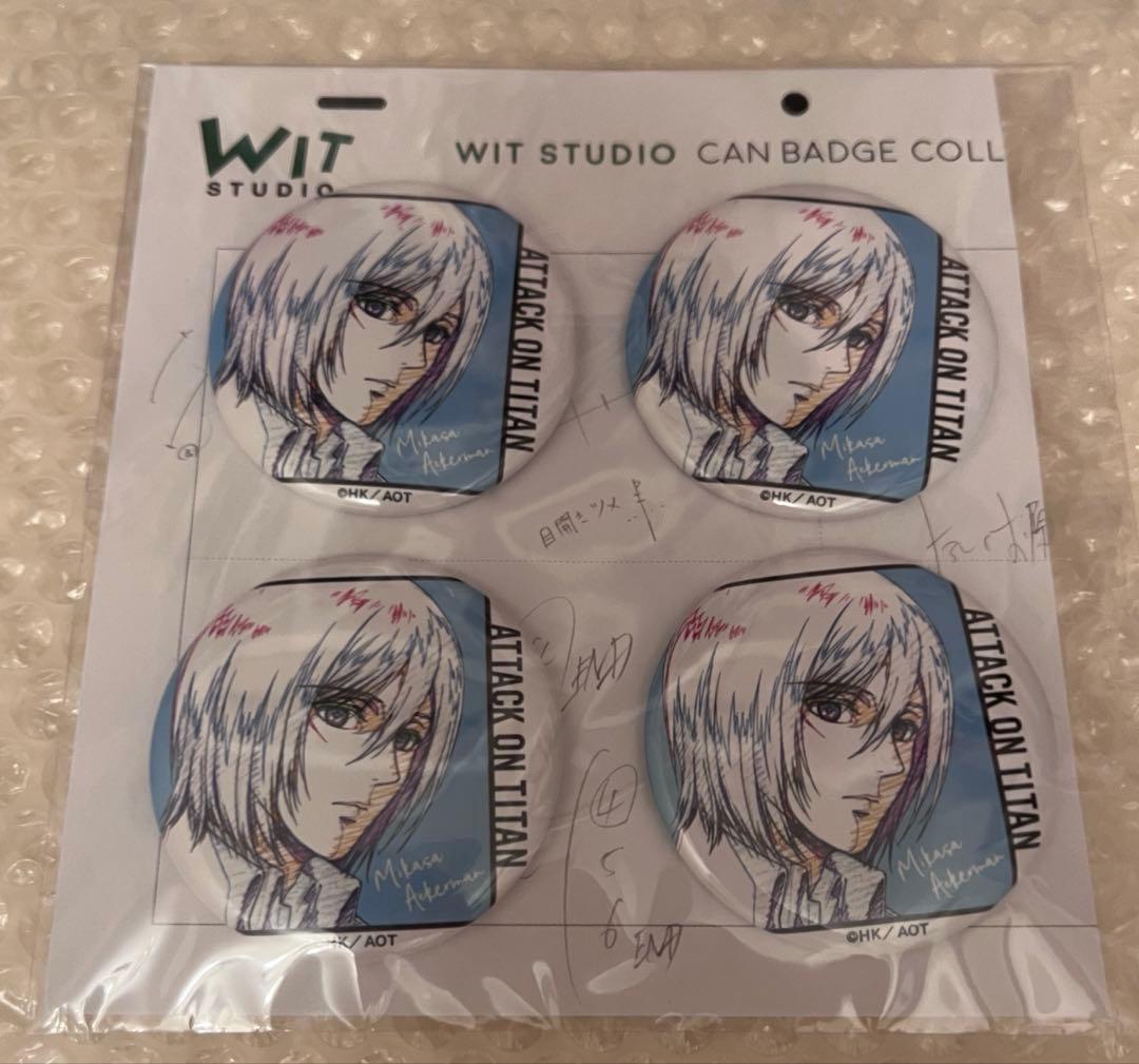 進撃の巨人 ミカサ wit studio 缶バッジ 4点