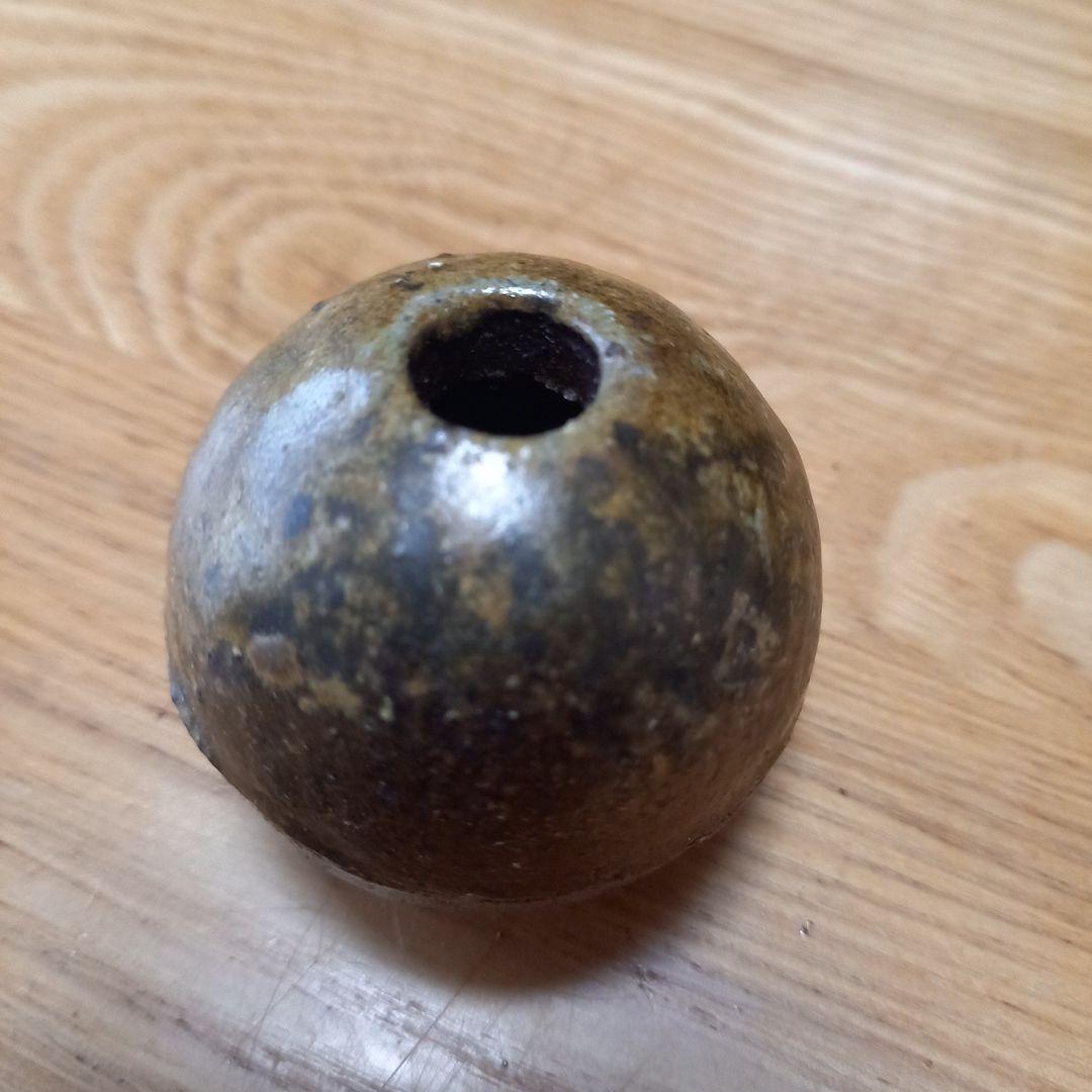 陶器オブジェ　作家物　分割陶箱➕丸い一輪挿し鈴音➕陶器お香立て　オマケ付き