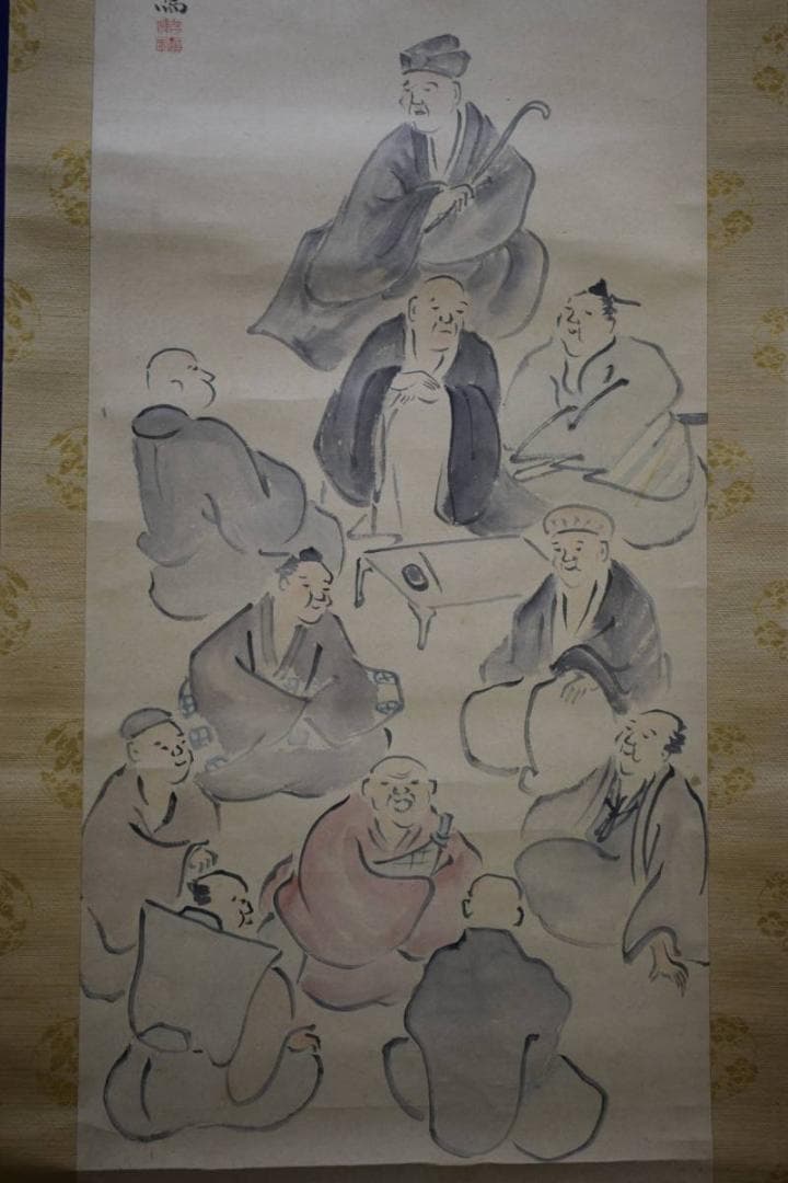 不詳/作者不詳/芭蕉門十哲画賛/布袋屋掛軸HE-268