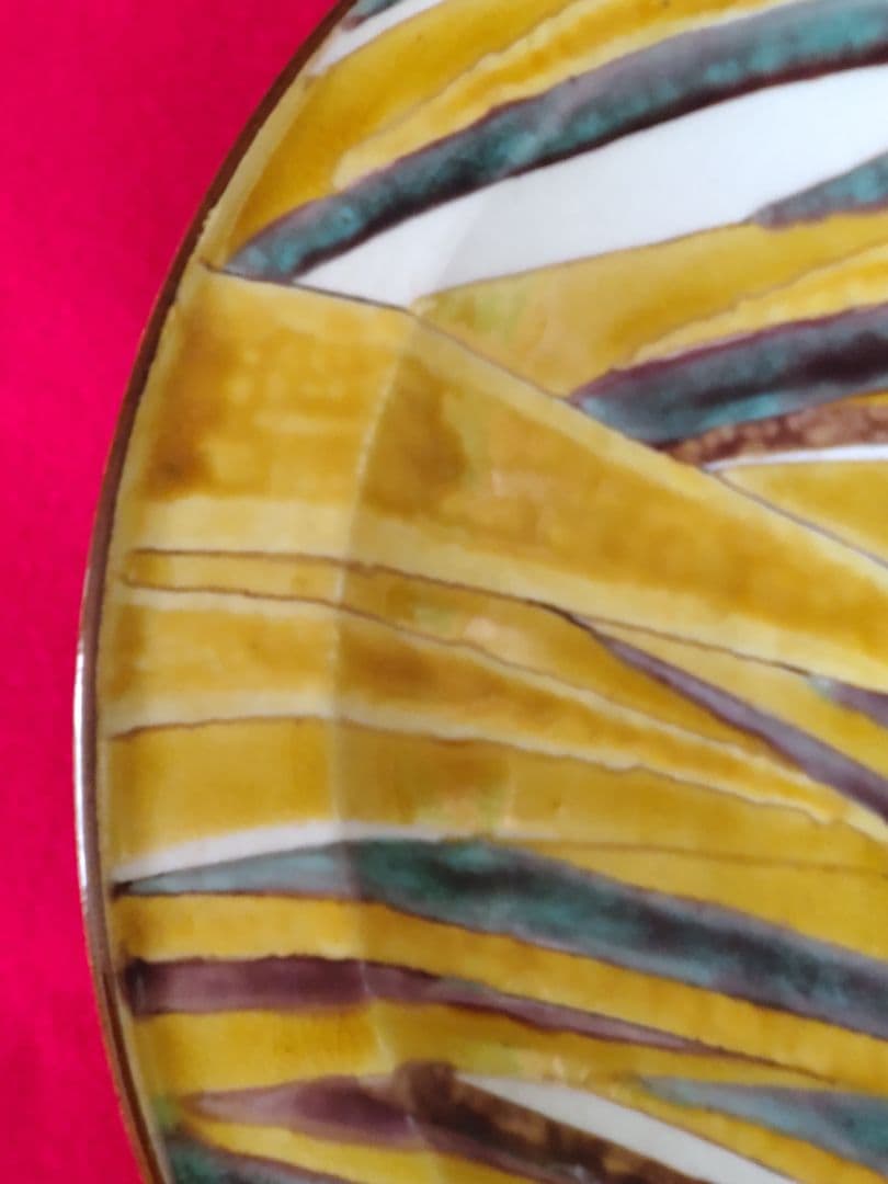 九谷焼五十吉作/飾り大皿/共箱/共布