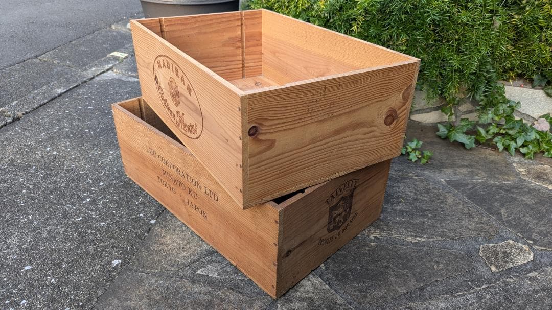 ワイン木製 アンティークボックス 2個セット