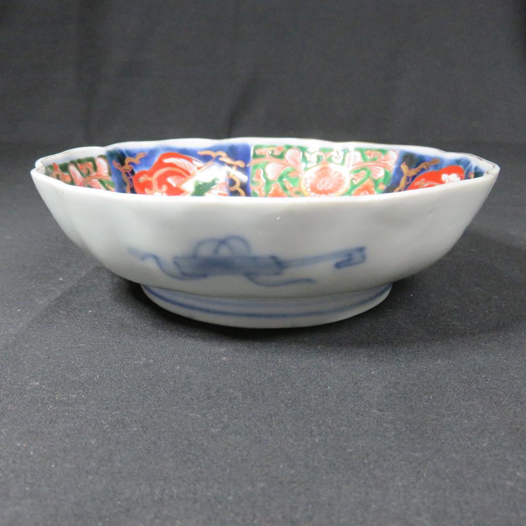 なます皿 5枚 染付 色絵付 金彩 花草 唐草 江戸 古伊万里 バラ売り可