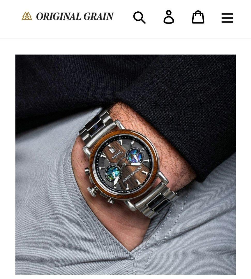 テイラーギター✕オリジナルグレイン 腕時計 定価165000円の1/3 エボニー