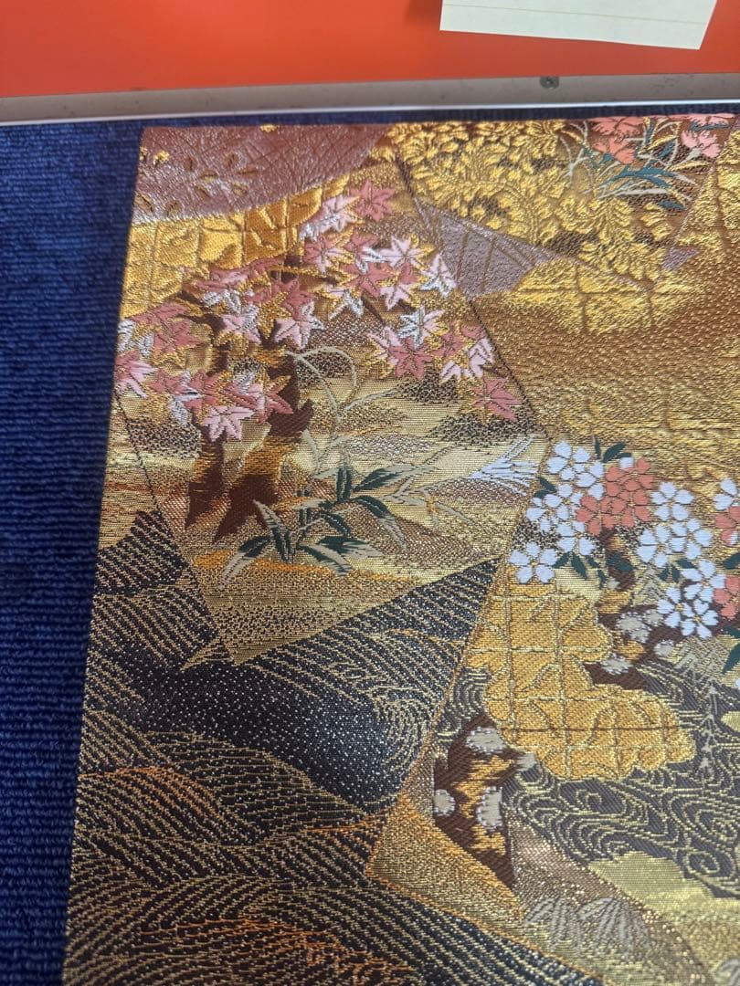 2667袋帯 古代彫金紋 西陣織 金糸　高級上質上品　約440cm 未使用