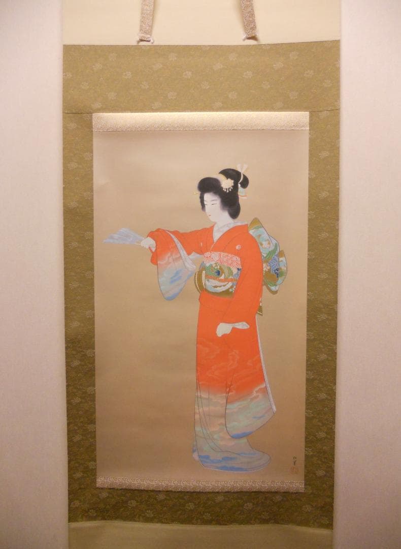 掛け軸 上村松園 『 序の舞 』 美人画 名品 複製 希少 新品