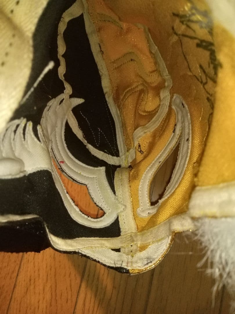 値下げ！ウルティモドラゴン&タイガーマスク ハーフ サイン入りプロレスマスク