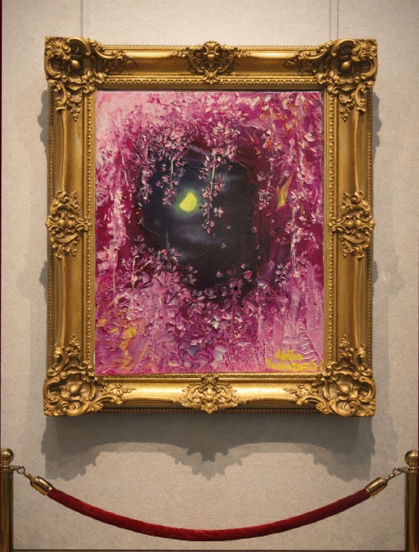 【華間の月】油絵 一点物 原画販売