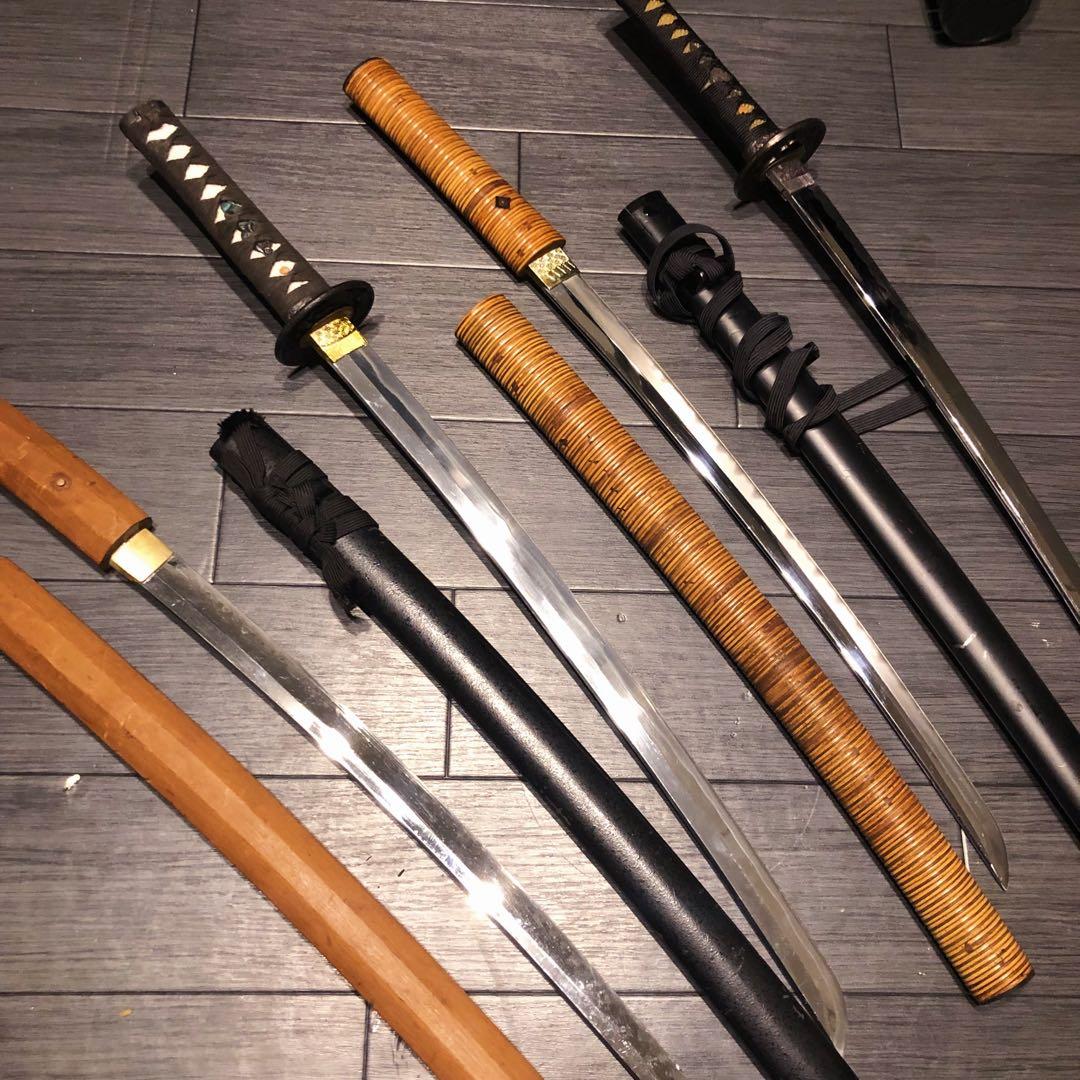 模造刀　大小4本セット　脇差　骨董品　模擬刀まとめ　藤巻