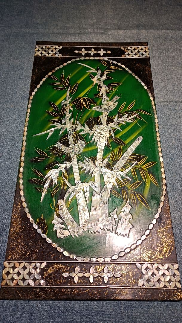 螺鈿細工　壁掛けパネル　4枚セット