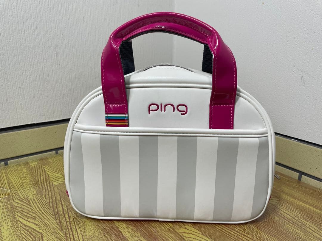 【2点セット】 PING ゴルフトートバッグ&カートバッグ ホワイト/ピンク