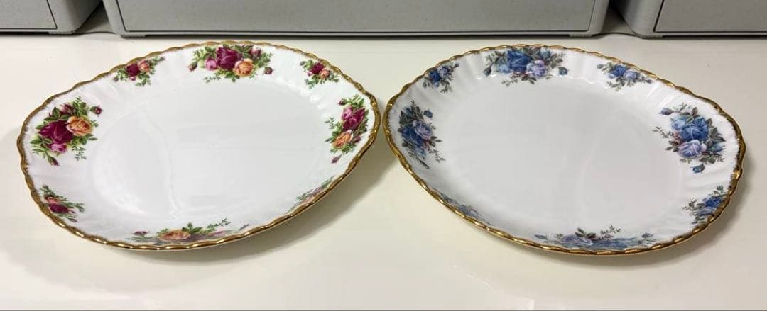 ビンテージ❤︎ロイヤルアルバート❤︎オールドカントリーローズ❤︎赤&青薔薇柄❤︎大皿2枚