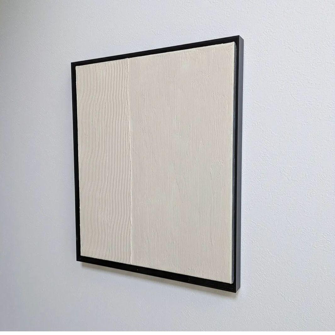 モダンアート クリーム色 テクスチャーアート インテリア フレーム別売