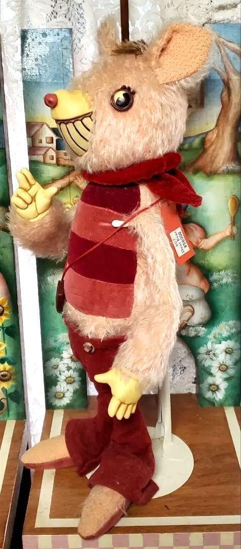 2001年制作?大塚勝俊作家ハンドメイド1点ものファニーなピンクの足長テディベア