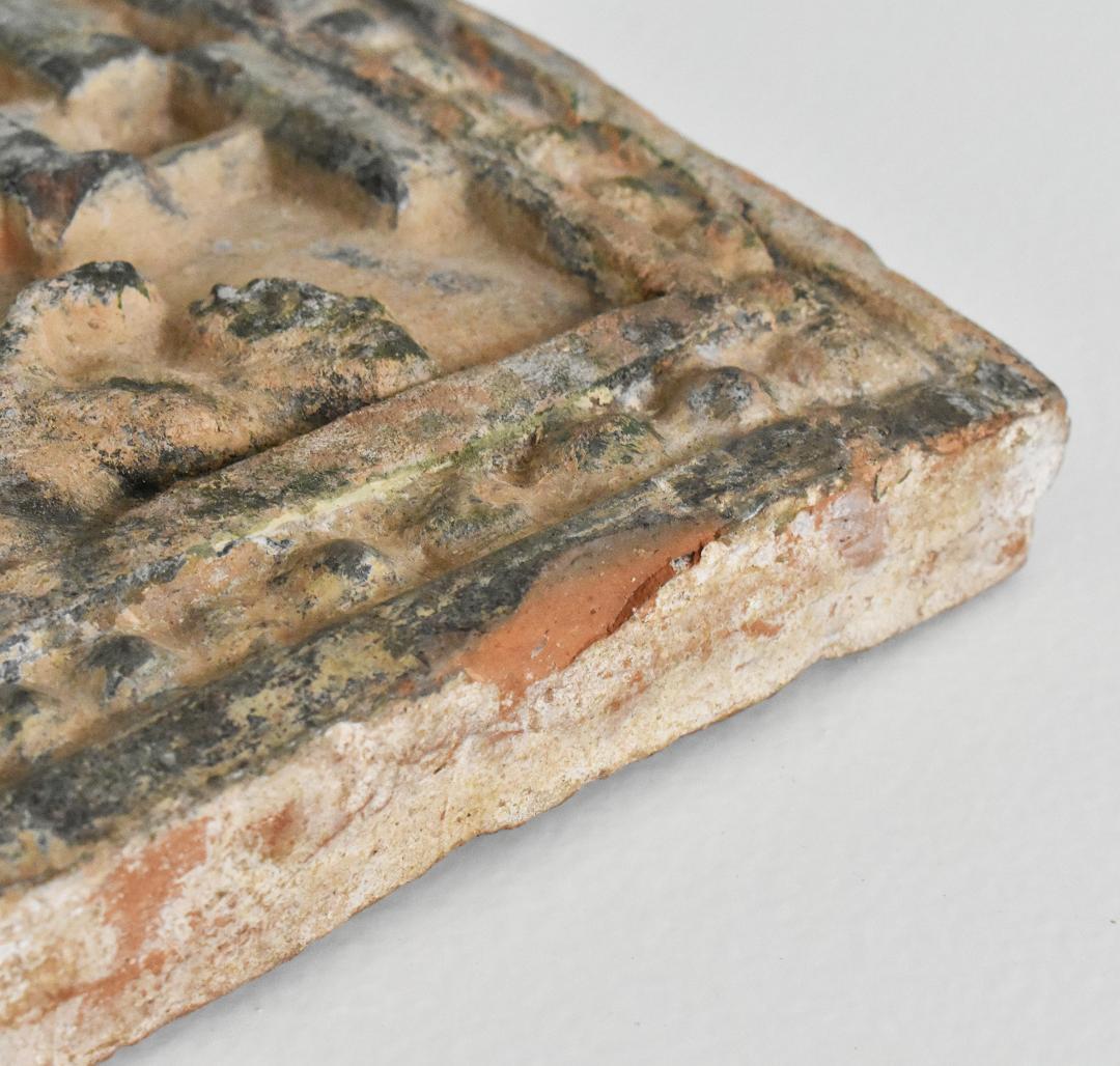 東南アジア ビルマ ミャンマー バガン 緑釉陶板 12〜13世紀頃 発掘出土品