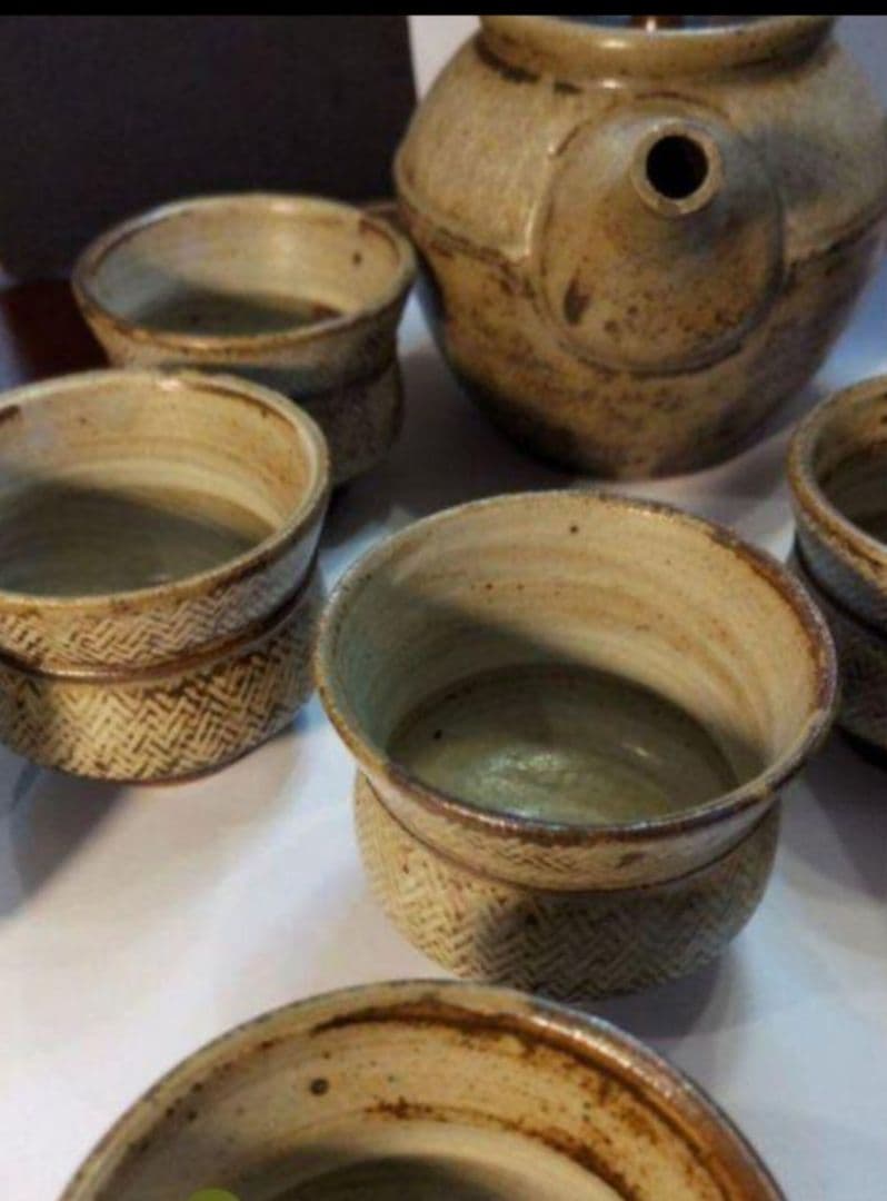 人間国宝島岡達三の象嵌縄文煎茶器、特別価格で！