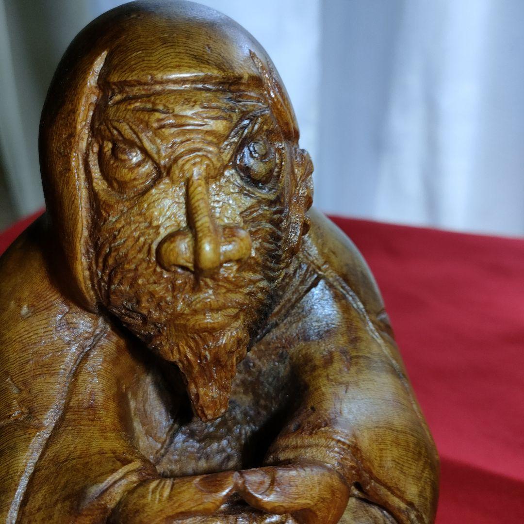 屋久杉　彫刻手作り　一刀彫