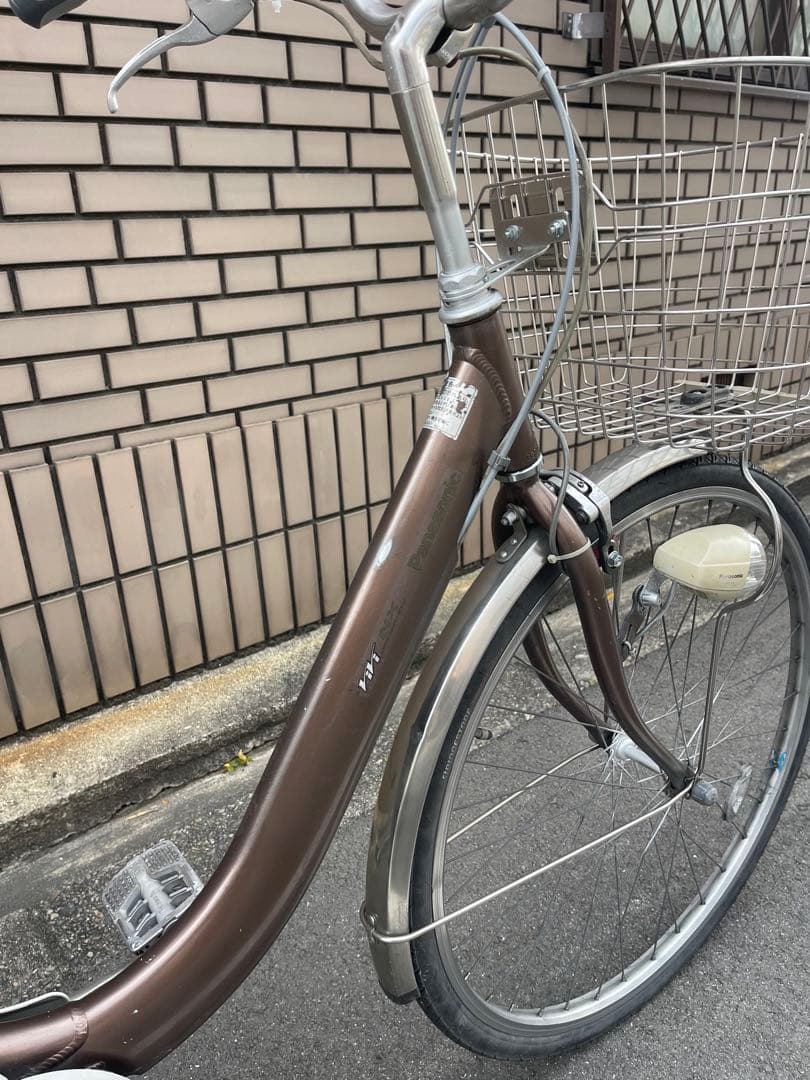 電動アシスト自転車 ブラウン 前カゴ付き