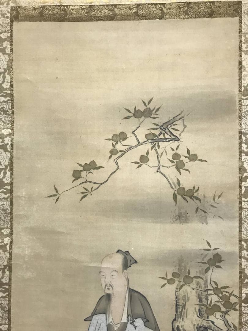 【真作】狩野探信/桃仙人図/人物図/掛軸/名家伝来/AC-168